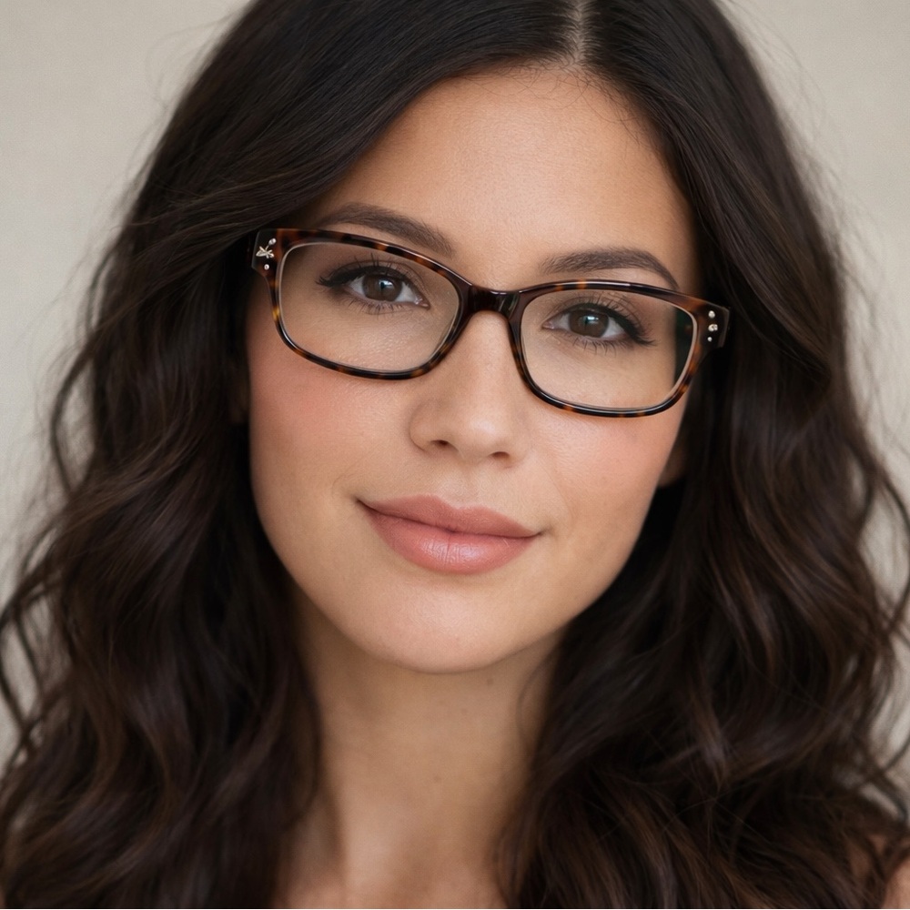 Kate Spade Eyeglass Frames and case. Brown White Pink. Classy
